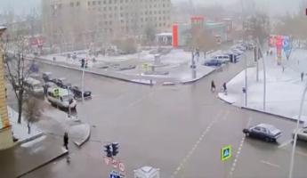 В сети показали как Мелитополь засыпало снегом (видео)