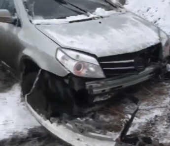 На трассе под Мелитополем машина вылетела в кювет (видео)