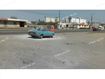 В Мелитополе на объездной загорелся автомобиль (фото)