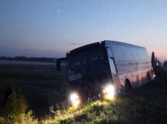 Пассажирский автобус Киев — Запорожье слетел в кювет: пассажир подозревает, что водитель уснул (фото)