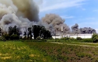 Под Киевом масштабный пожар на птицефабрике (фото, видео)