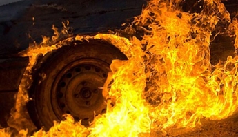 В Мелитополе сгорел автомобиль