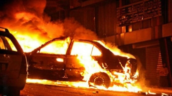 В Запорожье ночью горела машина (видео)