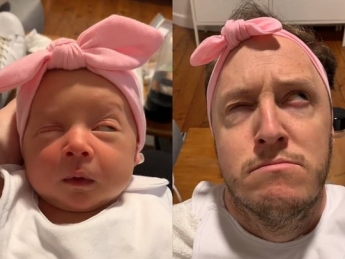 Папа-ютубер прославился видео, на котором копирует разнообразные выражения лица своей полуторамесячной дочери