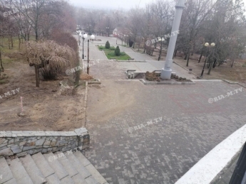 Аллею Славы в Мелитополе залили грязевые потоки (фото, видео)
