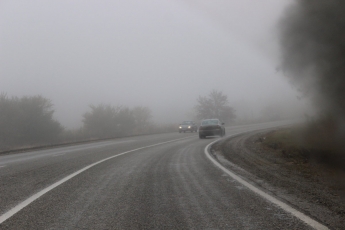 Из-за густого тумана на дорогах региона будет снижена видимость