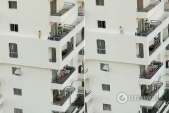 В сети появилось жуткое видео с ребенком, который бегал на 5 этаже дома