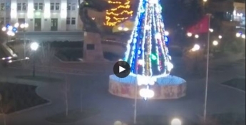 В Запорожской области с елки возле мэрии украли гирлянды (видео)