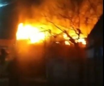 В Мелитополе пылал дом на окраине города (видео)