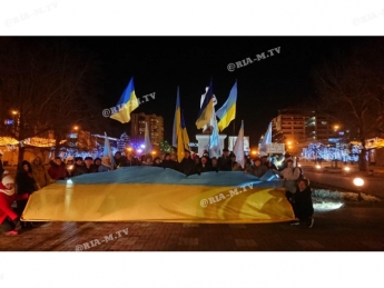 Переживем мы и "зеленую чуму" - в Мелитополе в День Соборности собрался Майдан (фото, видео)