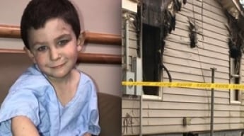 5-летний мальчик спас из горящего дома маленькую сестру и собаку ...