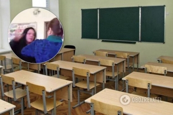 Неадекватный школьник устроил на камеру драку с учительницей. Видео