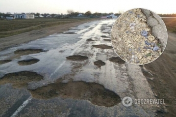 В Крыму отремонтировали дорогу челюстями. Фото