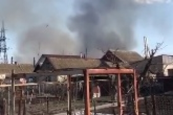 В Мелитополе горящий камыш подобрался вплотную к домам (видео)