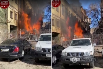В центре Киева вспыхнул масштабный пожар. Видео с места ЧП