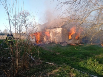 Спасатели полтора часа тушили пожар в пылающем доме (фото)