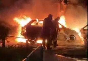 В Мелитополе ночью сгорел Range Rover - подробности (видео)