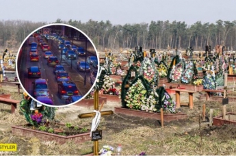 Поминальное воскресенье: в Киеве автомобили "штурмуют" кладбища