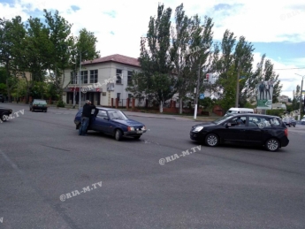 Появилось видео с моментом аварии на центральном проспекте Мелитополя