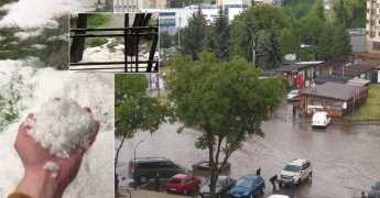 Град набирают пригоршнями: города Украины накрыла сильнейшая непогода. Фото