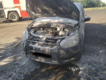 На запорожской трассе пылало авто