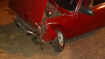 В Запорожье автомобиль протаранил дерево (ФОТО)