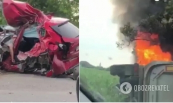 Под Мукачево грузовик раздавил Mazda, погиб тренер, девочка и парень. Видео с места ДТП