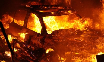 В Кирилловке дотла сгорел Mitsubishi (фото)