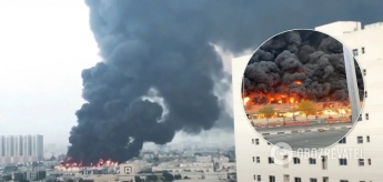 В ОАЭ загорелся крупный рынок: фото и видео масштабного пожара