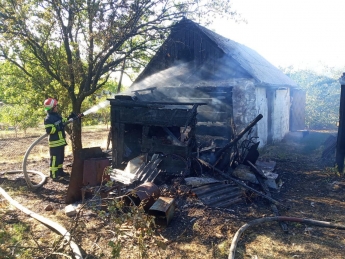 В селе под Мелитополем тушили пожар (фото)