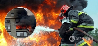 В Киеве загорелась высотка: пожарные сняли человека с кондиционера на 24 этаже (Фото и видео)