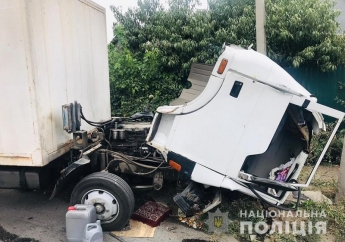 В Запорожье грузовик врезался в столб: водитель погиб (фото, видео)