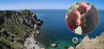 Турист в Крыму просверлил скалу и назвал ее в свою честь (Фото)