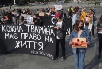 В Киеве требовали запретить охоту на животных (видео)