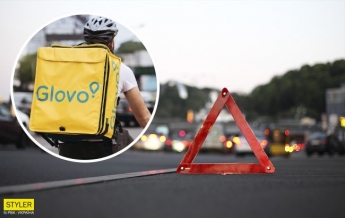 В Киеве водитель специально специально сбил курьера на скутере (видео)