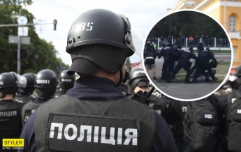Заламывали руки и били: на украинском матче полиция "отметелила" фанатов (видео)