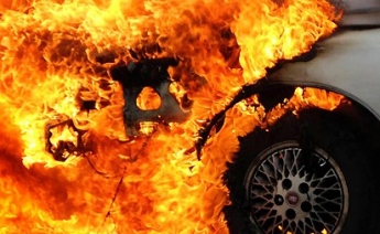 В Запорожской области сгорел гараж с автомобилем внутри (фото)