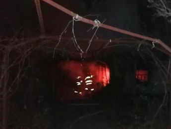 В Мелитополе 8 спасателей тушили пожар в хозяйственной постройке (фото)