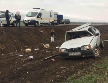 В Запорожской области автомобиль съехал с дороги и перевернулся: водитель погиб (ФОТО)