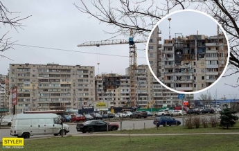 В Киеве разбирают многоэтажку на Позняках, которую разрушил взрыв (фото, видео)