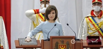 Санду пришла пешком на инаугурацию и заговорила на украинском языке (Видео)