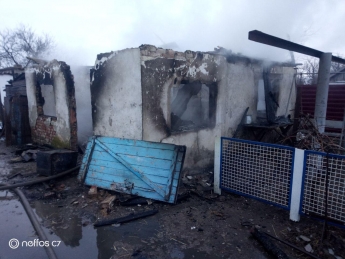 Остались одни стены - в Запорожской области спасатели тушили пожар в частном доме (фото)