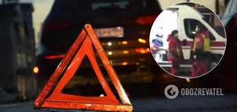 В Киеве авто насмерть сбило пешехода (Кадры 18+)