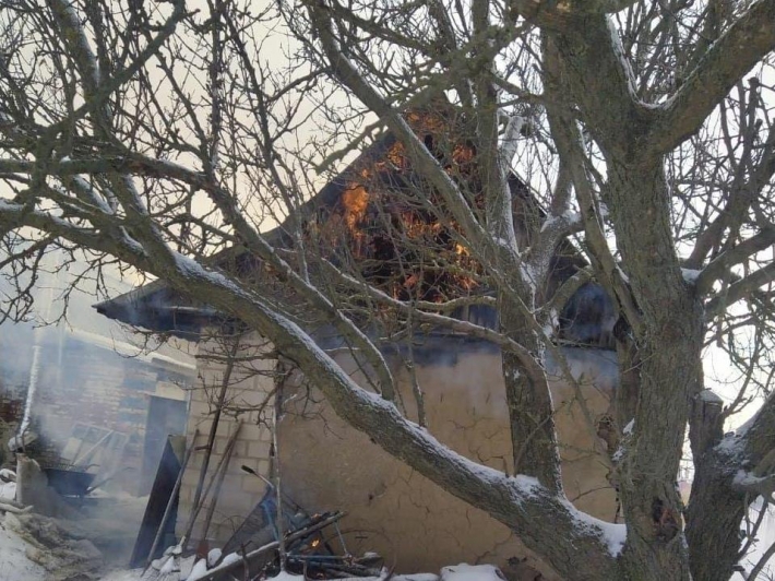 В Запорожской области тушили пожар на территории частного дома (фото)