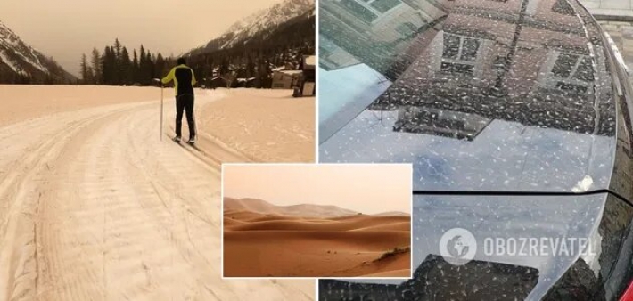 В Чехии и Словакии выпал цветной снег (Фото и видео)