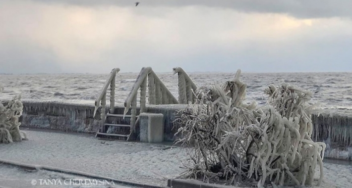 Потрясающе красиво: Азовское море снова замерзло (фото)