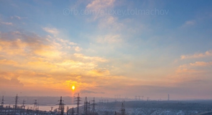 Сегодня утром запорожский фотограф запечатлел необычное природное явление