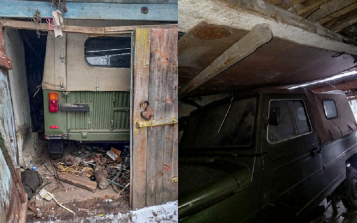 В гараже нашли редкий украинский внедорожник - простоял там более 30 лет: видео