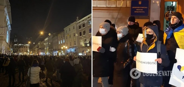 В городах Украины сотни людей вышли на улицы из-за приговора Стерненко (Фото и видео)