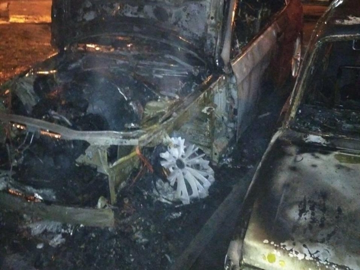 В Запорожье сгорели три автомобиля (фото)